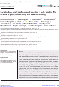 Cover page: Longitudinal analysis of physical function in older adults: The effects of physical inactivity and exercise training.