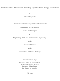 Cover page: Simulation of the Atmospheric Boundary Layer for Wind Energy Applications