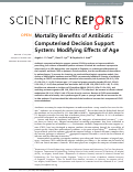 Cover page: Mortality Benefits of Antibiotic Computerised Decision Support System: Modifying Effects of Age