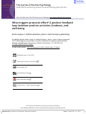 Cover page: What triggers prosocial effort? A positive feedback loop between positive activities, kindness, and well-being