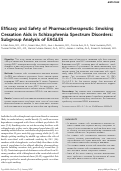 Cover page: Efficacy and Safety of Pharmacotherapeutic Smoking Cessation Aids in Schizophrenia Spectrum Disorders: Subgroup Analysis of EAGLES