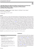 Cover page: Culturally Responsive Opioid and Other Drug Prevention for American Indian/Alaska Native People: a Comparison of Reservation- and Urban-Based Approaches.