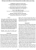 Cover page: Distal prosody influences lexical interpretation in online sentence processing