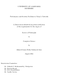 Cover page: Performance and Security Problems in Today’s Networks