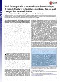 Cover page: Viral fusion protein transmembrane domain adopts β-strand structure to facilitate membrane topological changes for virus–cell fusion