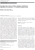 Cover page: Parenting Intervention to Reduce Attention and Behavior Difficulties in Preschoolers: A CUIDAR Evaluation Study