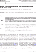 Cover page: Plasma Phospholipid Fatty Acids and Prostate Cancer Risk in the SELECT Trial