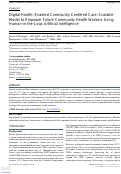 Cover page: Digital Health-Enabled Community-Centered Care: Scalable Model to Empower Future Community Health Workers Using Human-in-the-Loop Artificial Intelligence.