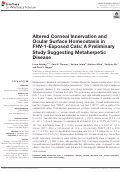 Cover page: Altered Corneal Innervation and Ocular Surface Homeostasis in FHV-1-Exposed Cats: A Preliminary Study Suggesting Metaherpetic Disease