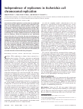 Cover page: Independence of replisomes in Escherichia coli chromosomal replication