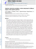 Cover page: Attention selectively modulates cortical entrainment in different regions of the speech spectrum.