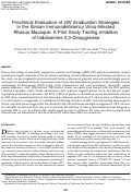 Cover page: Preclinical Evaluation of HIV Eradication Strategies in the Simian Immunodeficiency Virus-Infected Rhesus Macaque: A Pilot Study Testing Inhibition of Indoleamine 2,3-Dioxygenase