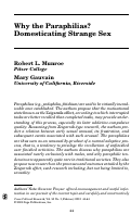 Cover page: Why the Paraphilias? Domesticating Strange Sex