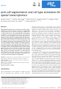 Cover page: Joint cell segmentation and cell type annotation for spatial transcriptomics