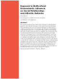 Cover page: Exposure to Multicultural Environments: Influence on Social Relationships and Altruistic Behavior