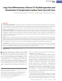 Cover page: Long-Term Effectiveness of Direct CT-Guided Aspiration and Fenestration of Symptomatic Lumbar Facet Synovial Cysts.