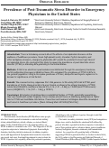 Cover page: Prevalence of Post-Traumatic Stress Disorder in Emergency Physicians in the United States