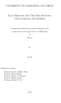 Cover page: X-ray diffraction from thin film structures : characterization and modeling