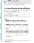 Cover page: Onset of Coagulation Function Recovery Is Delayed in Severely Injured Trauma Patients with Venous Thromboembolism