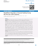 Cover page: Racial/Ethnic Disparities in Financial Hardship During the First Year of the Pandemic