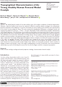 Cover page: Topographical Characterization of the Young, Healthy Human Femoral Medial Condyle.