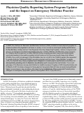 Cover page: Physician Quality Reporting System Program Updates and the Impact on Emergency Medicine Practice