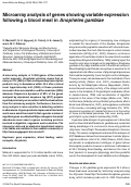 Cover page: Microarray analysis of genes showing variable expression following a blood meal in Anopheles gambiae