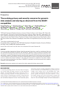 Cover page: The evolving privacy and security concerns for genomic data analysis and sharing as observed from the iDASH competition