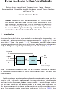 Cover page: Formal Specification for Deep Neural Networks