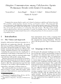 Cover page: Adaptive Communication among Collaborative Agents: Preliminary Results from Symbol Grounding