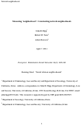 Cover page: Measuring ‘neighborhood’:&nbsp; Constructing network neighborhoods