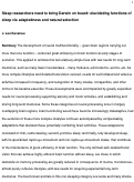 Cover page: Sleep researchers need to bring Darwin on board: elucidating functions of sleep via adaptedness and natural selection