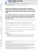 Cover page: Mental stress peripheral vascular reactivity is elevated in women with coronary vascular dysfunction: Results from the NHLBI-sponsored Cardiac Autonomic Nervous System (CANS) study