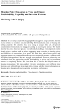Cover page: Housing Price Dynamics in Time and Space: Predictability, Liquidity and Investor Returns