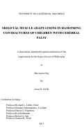 Cover page: SKELETAL MUSCLE ADAPTATIONS IN HAMSTRING CONTRACTURES OF CHILDREN WITH CEREBRAL PALSY