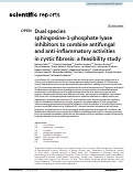 Cover page: Dual species sphingosine-1-phosphate lyase inhibitors to combine antifungal and anti-inflammatory activities in cystic fibrosis: a feasibility study.