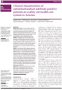 Cover page: Clinical characteristics of antimitochondrial antibody-positive patients at a safety net health care system in Arizona