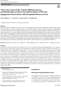 Cover page: “She is Like a Sister to Me.” Gender-Affirming Services and Relationships are Key to the Implementation of HIV Care Engagement Interventions with Transgender Women of Color