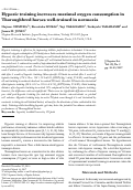 Cover page: Hypoxic training increases maximal oxygen consumption in Thoroughbred horses well-trained in normoxia