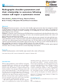 Cover page: Radiographic shoulder parameters and their relationship to outcomes following rotator cuff repair: a systematic review.