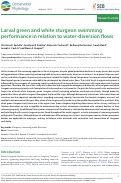 Cover page: Larval green and white sturgeon swimming performance in relation to water-diversion flows