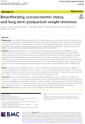 Cover page: Breastfeeding, socioeconomic status, and long-term postpartum weight retention.