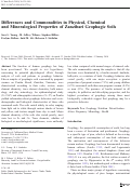 Cover page: Differences and Commonalities in Physical, Chemical and Mineralogical Properties of Zanzibari Geophagic Soils