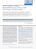 Cover page: NCCN Guidelines Insights: Head and Neck Cancers, Version 1.2018.