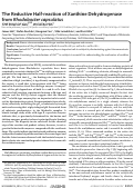 Cover page: The reductive half-reaction of xanthine dehydrogenase from Rhodobacter capsulatus: the role of Glu232 in catalysis.