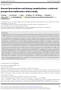 Cover page: Aerosol precautions and airway complications: a national prospective multicentre cohort study.