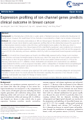 Cover page: Expression profiling of ion channel genes predicts clinical outcome in breast cancer