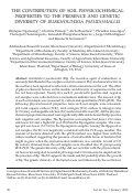 Cover page: THE CONTRIBUTION OF SOIL PHYSICOCHEMICAL PROPERTIES TO THE PRESENCE AND GENETIC DIVERSITY OF BURKHOLDERIA PSEUDOMALLEI.