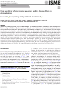 Cover page: Host specificity of microbiome assembly and its fitness effects in phytoplankton