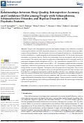 Cover page: Relationships between Sleep Quality, Introspective Accuracy, and Confidence Differ among People with Schizophrenia, Schizoaffective Disorder, and Bipolar Disorder with Psychotic Features.